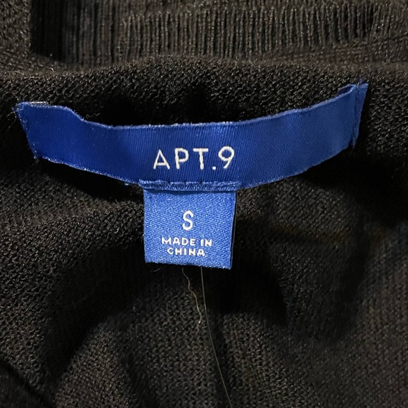 ⭐️⭐️SALE- 2 for $20⭐️⭐️ NWT Apt. 9 Black V-Neck Rib Tunic Sweater Size S - Picture 3 of 4